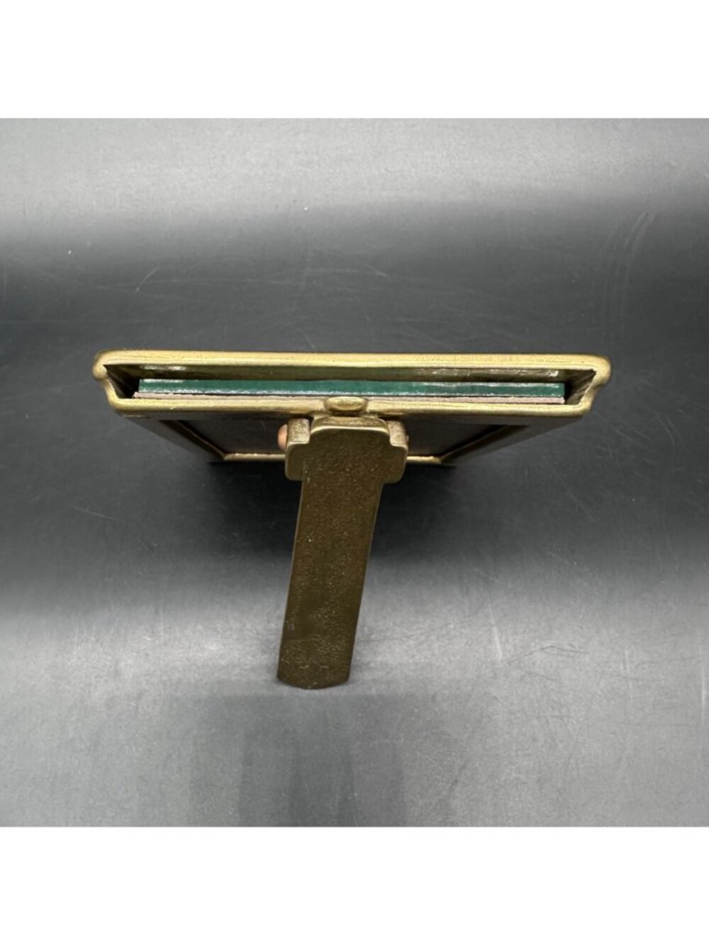 Vintage Brass Oval Photo Frame Gold Tone Metal Easel Back Picture Holder Table - Picture 6 of 9